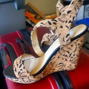 Jessica simpson cork floral wedge sandal